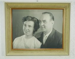 altes Foto Ehepaar in Holz Bilderrahmen