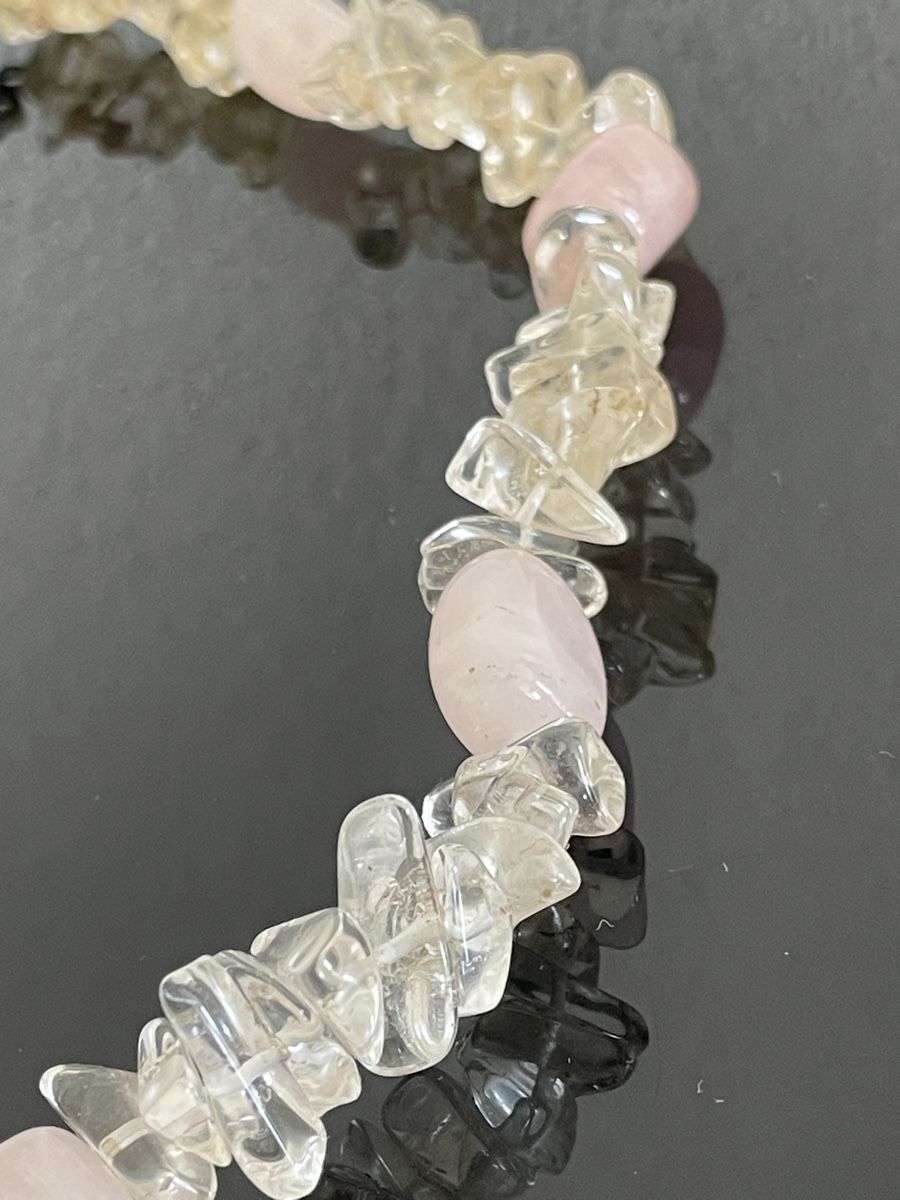Catenine: Mineral necklace /rose quartz, rock crystal/ – Usato da Richterswil venduto da Prangins9 3