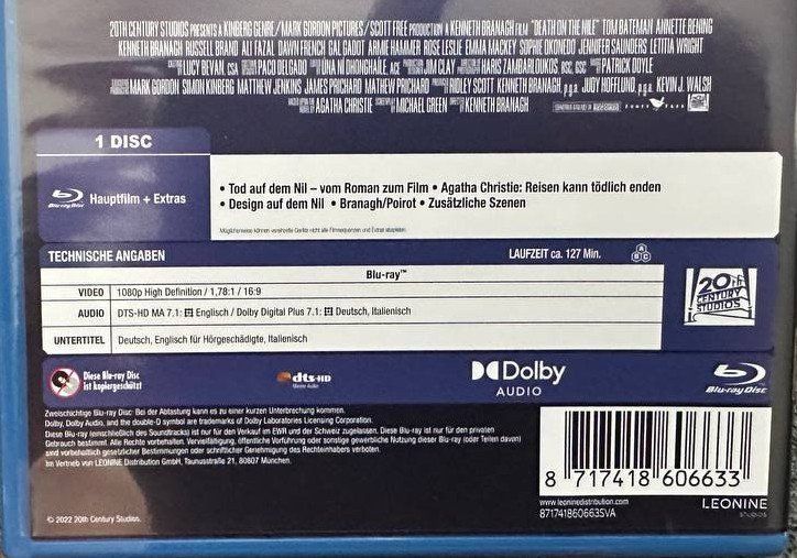 Tutti i DVDs: Todesfall auf dem Nil - Blu-Ray - Top Zustand - Neuwertig – Usato da Beringen venduto da Mantafisch1 2