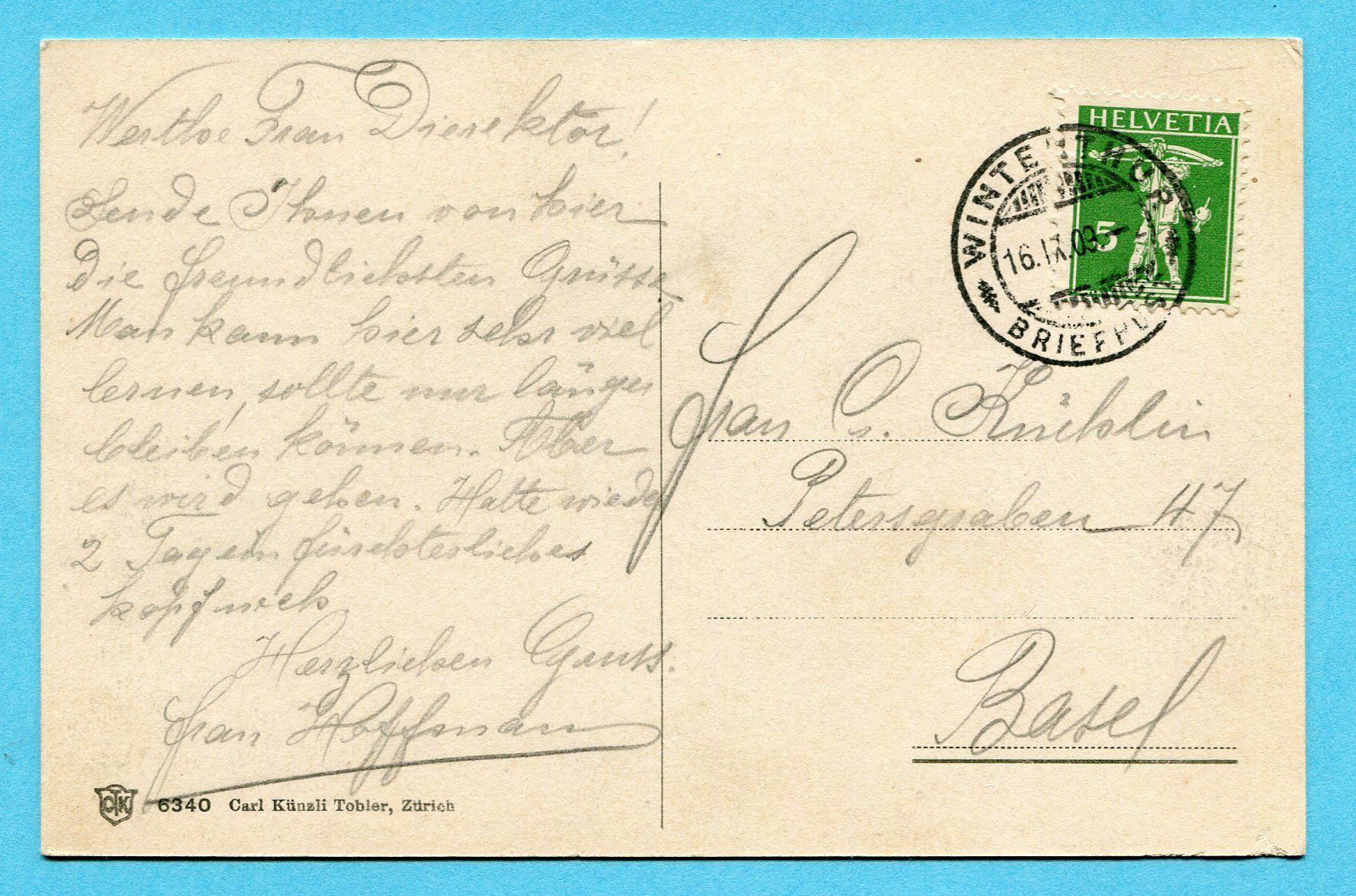 Cartoline postali: Winterthur 1909 - Technikum – Usato da Opfikon venduto da Prophila 1