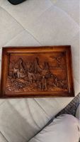 Handgeschnitztes Wandbild: Fischerhafen (Echtholz, Unikat)