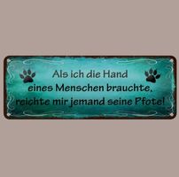 🔥 PFOTE Hunde/Katzen Blechschild 💚 27x10cm OVP 🔥