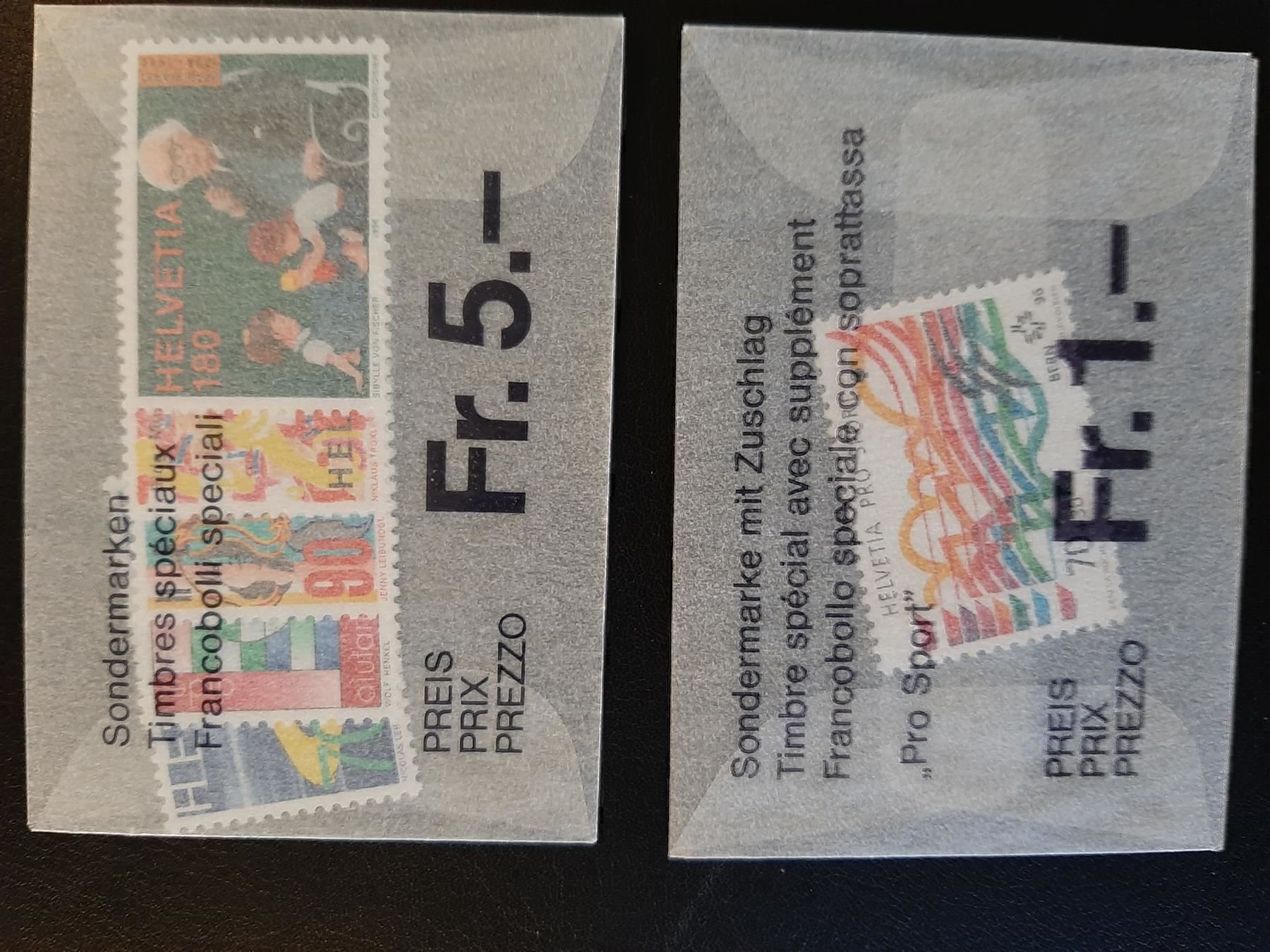 Alle Briefmarken: 1996 Diverse Sondermarken Postfrisch – Neu und originalverpackt aus Affoltern am Albis von Andrezc