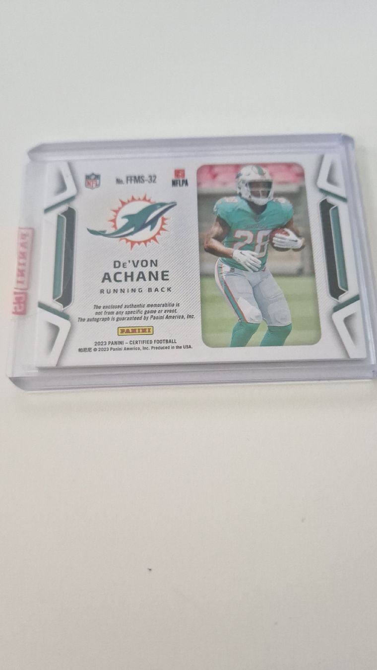Panini Cartes à collectionner: NFL  Dolphins Auto Patch Devon Achane RC  Fabric 078/299 Pan – Neuf (Voir description) à Zürich par limmatschwimmer 1