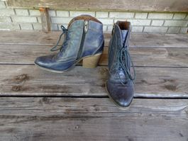 Blaue echt Leder Stiefelette von Tamaris Gr. 36 - 230542