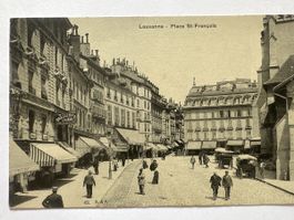 1906, AK Lausanne, Marche, Place St-Francois