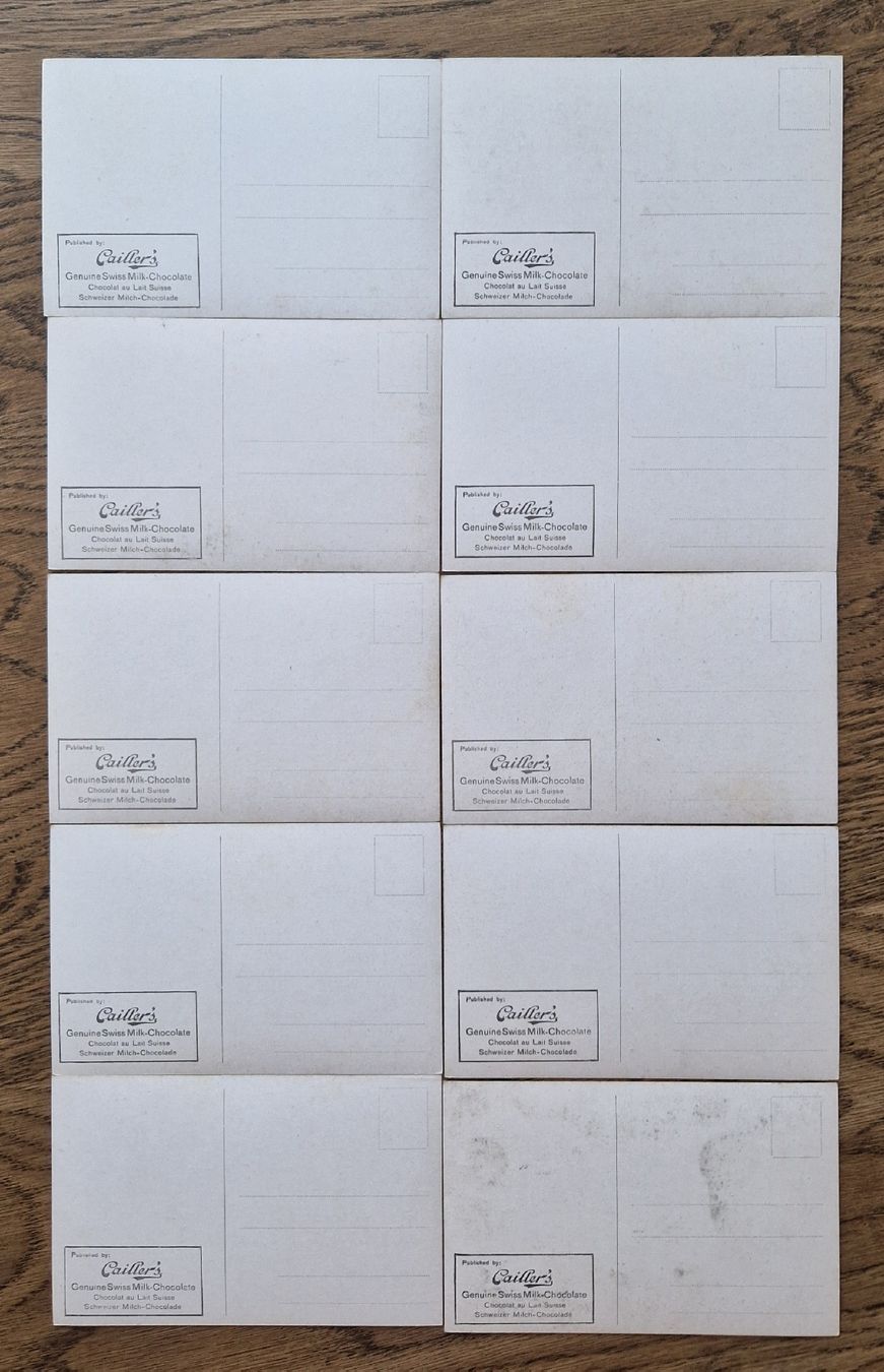 Cartoline postali: 10 Werbekarten Chocolat Cailler  – Usato da Ebikon venduto da Donar50 3