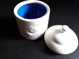 FLORALP Enzian Dose Behälter Deckel Porzellan - weiss/blau