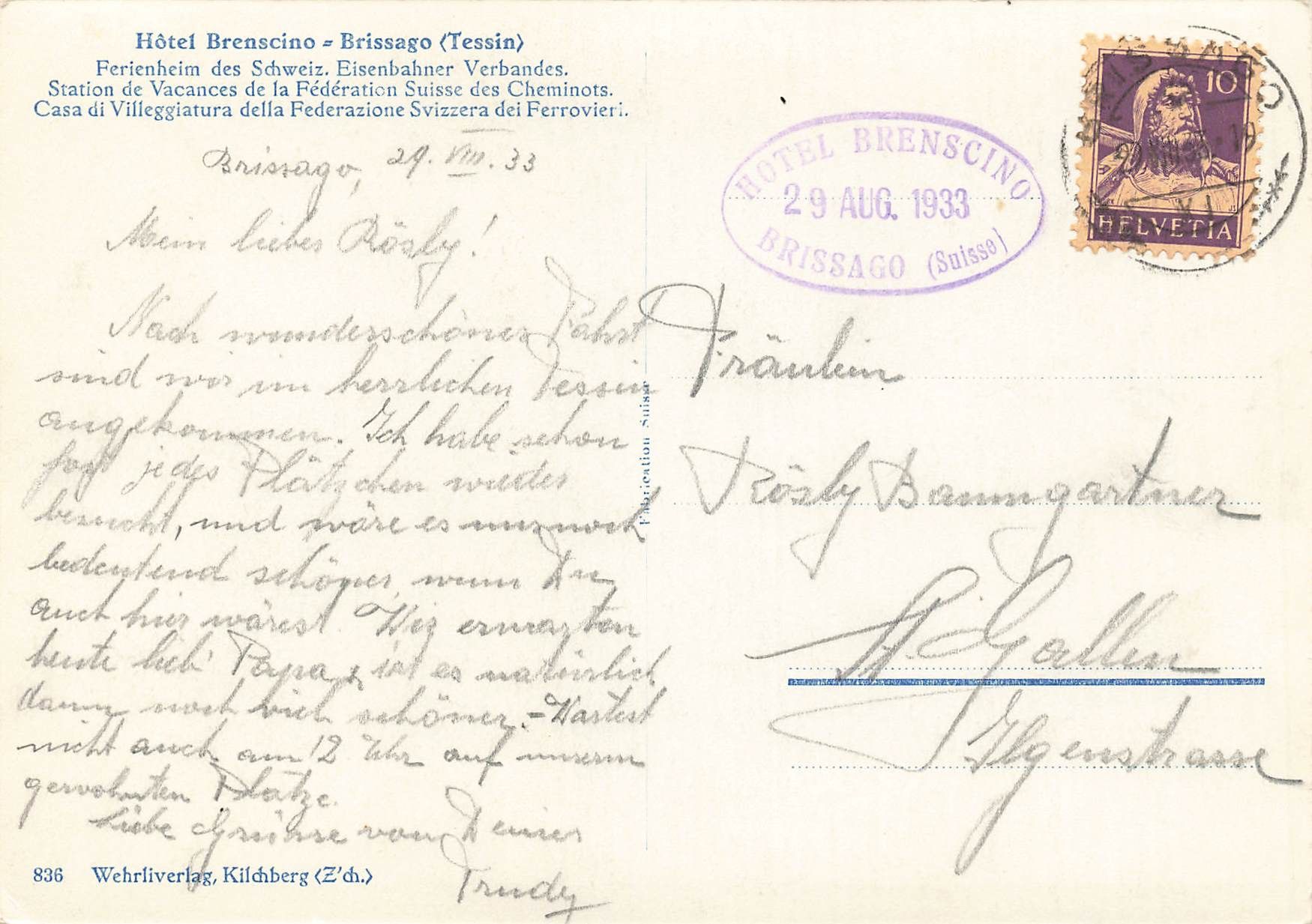 Cartes postales: Brissago hotel brenscino – D'occasion à Biasca par Blenio71 1