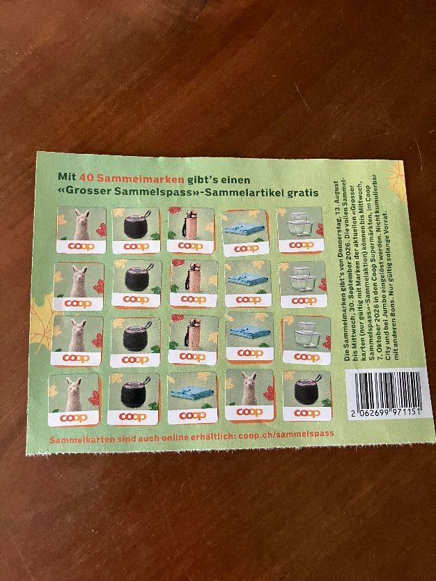 Coop Sammelmarken & -punkte: Grosser Sammelspass Coop – Neu (gemäss Beschreibung) aus Zürich von tancredi 1