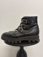 Pertini Stiefeletten schwarz mit Schnallen Biker Boots 38.5