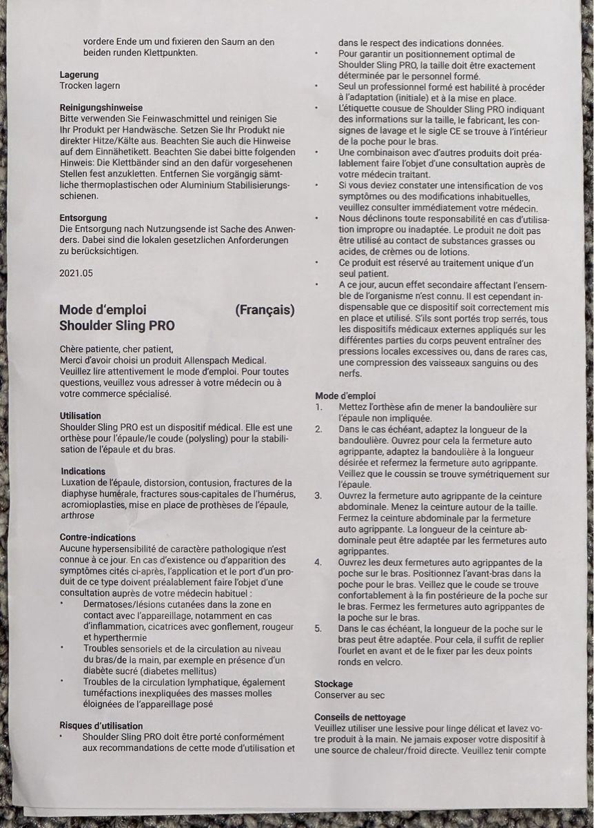 Altro per Ufficio & Commercio: Orthèse épaule. universel – Nuovo e nell'imballaggio originale da Genève venduto da flocon06 1