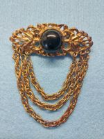 Vintage Brosche mit Kette & Stein aus den 50er Jahren