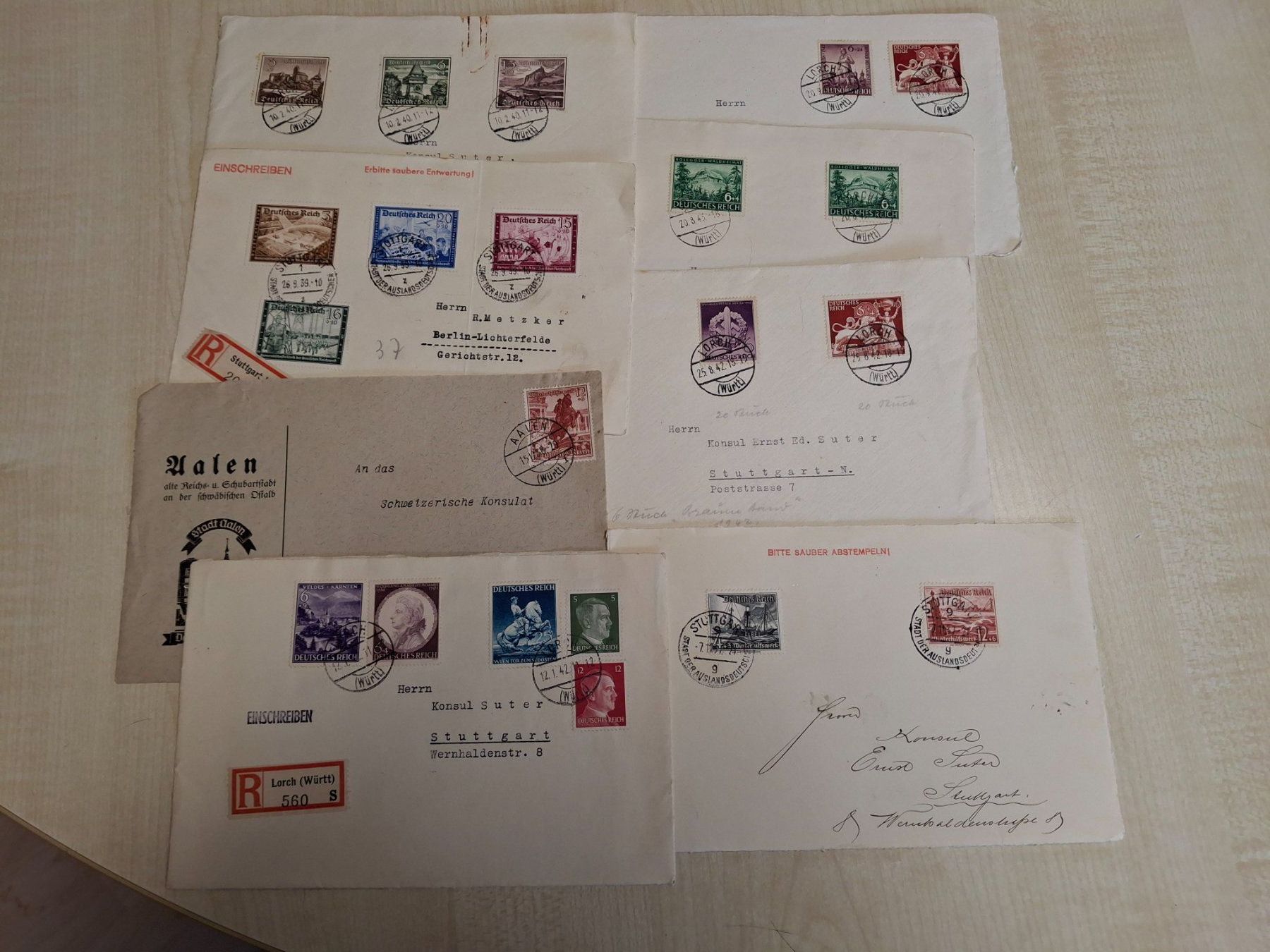 Tutti i francobolli: Lot Briefvorderteile Deutsches Reich – Usato da Hefenhofen venduto da Richsalz