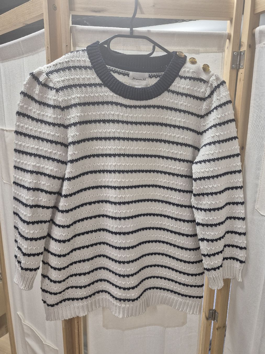 Maison 123 Pullover & Sweatshirts: Pull Marinière Maison 123 blanc/bleu bien pour M – Gebraucht aus St-Pierre-Clages von _RV