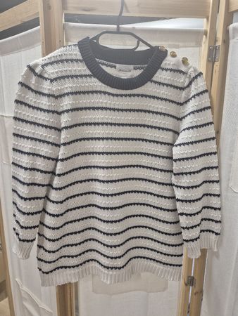 Pull Marinière Maison 123 blanc/bleu bien pour M