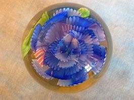 Vintage Murano Briefbeschwerer blaue Blume Paperweight