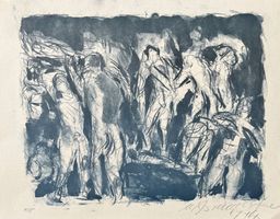 Künstler ? unleserlich signiert LITHOGRAPHIE NUMMERIERT