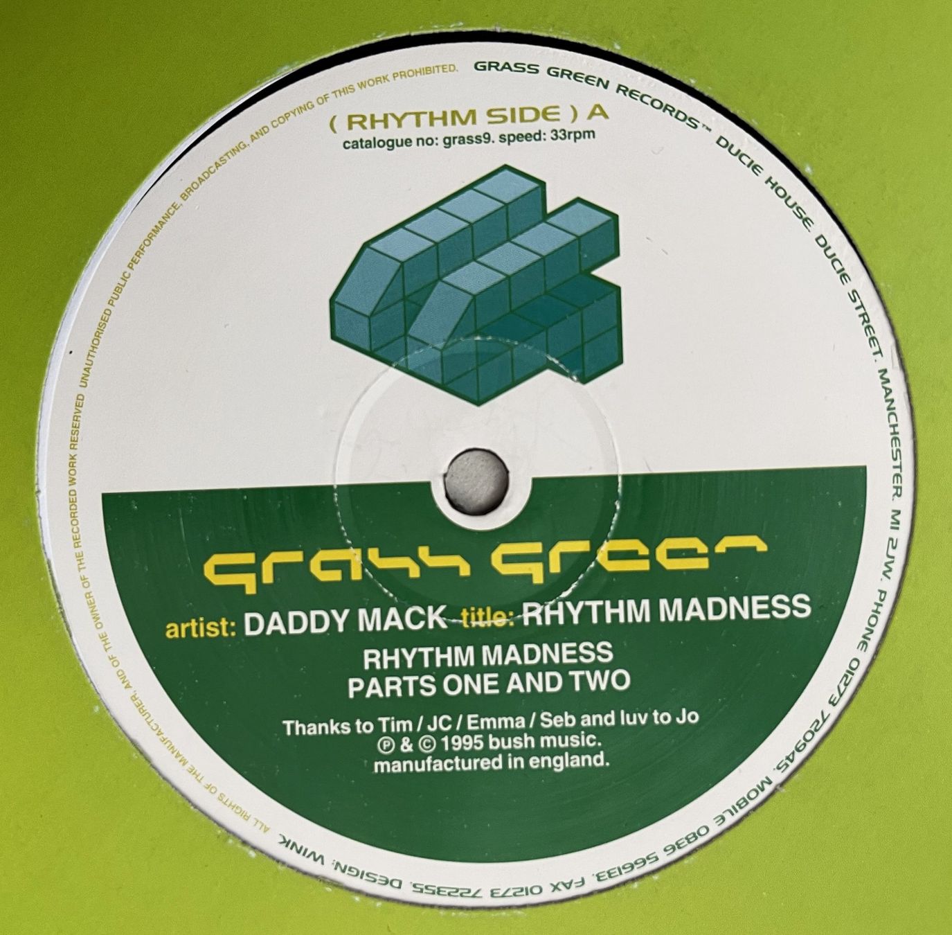Schallplatten: GRASS GREEN RECORDS - RHYTHM MADNESS VINYL – Gebraucht aus Oftringen von Vucki 1