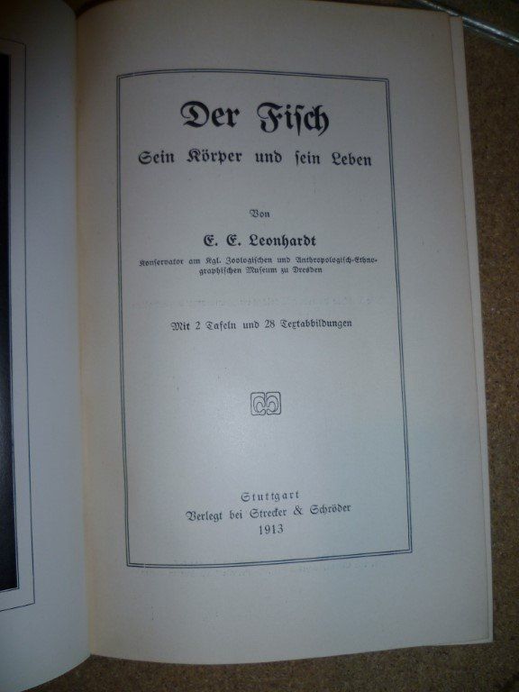 Bücher: E. E. Leonhardt - Der Fisch - Sein Körper und sein Leben – Defekt aus Zürich von rudirentier 1