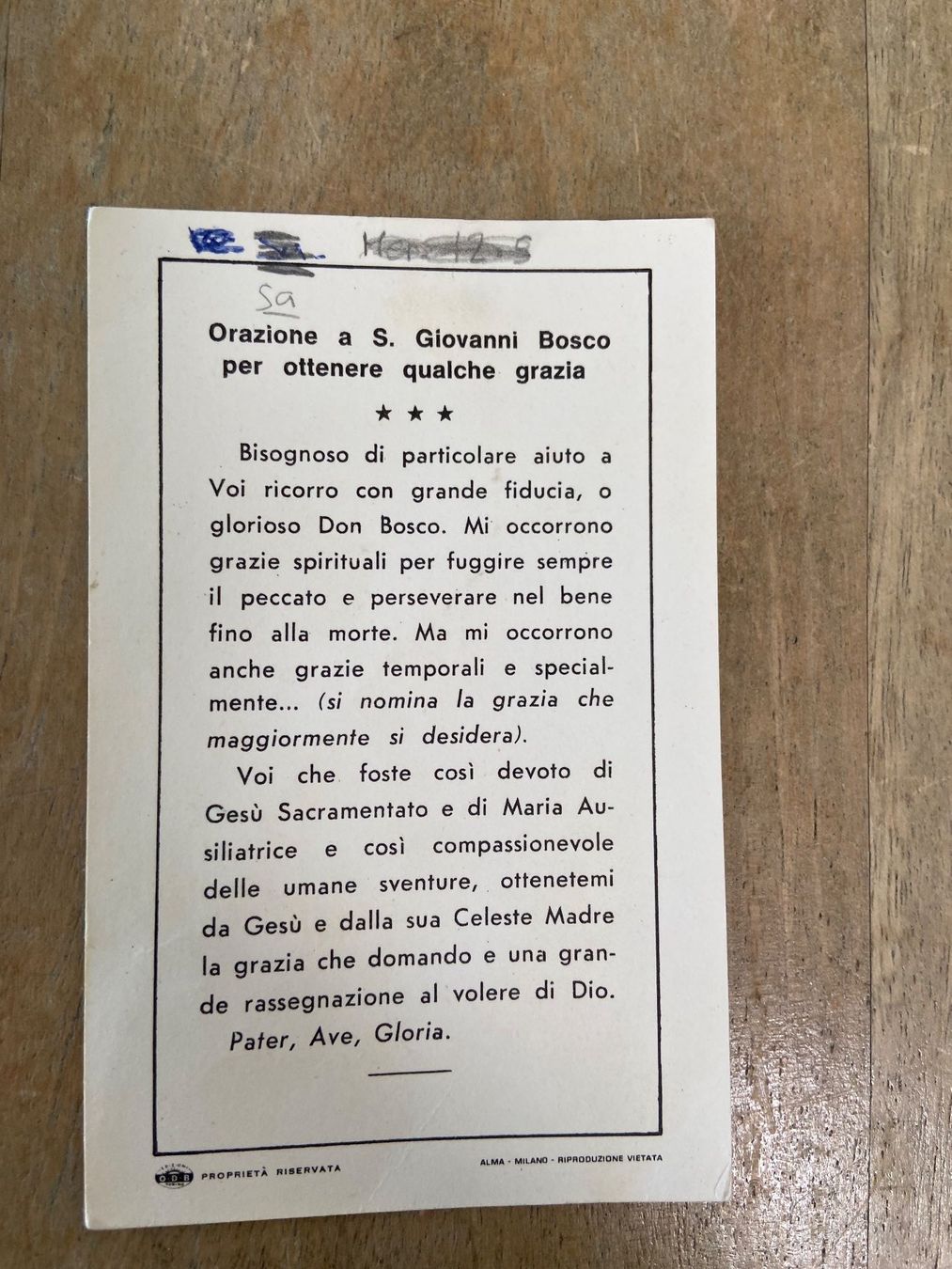 Foto & Immagini: Andachtsbild Giovanni Bosco prega per noi – Usato da Luzern venduto da waterfront1 1