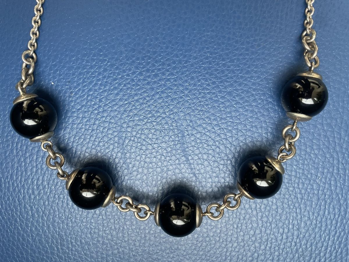 Onyx Catenine: Halskette Silber 925 mit Onyx – Nuovo (secondo la descrizione) da Nidau venduto da Beritundpan 1