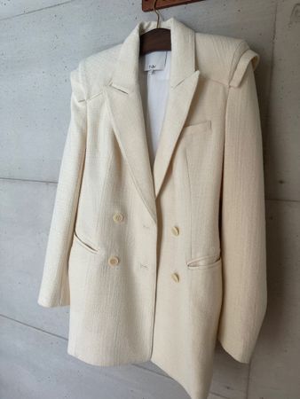 Tibi Cream Wool-Blend Blazer, Size 4, Excellent Cond.