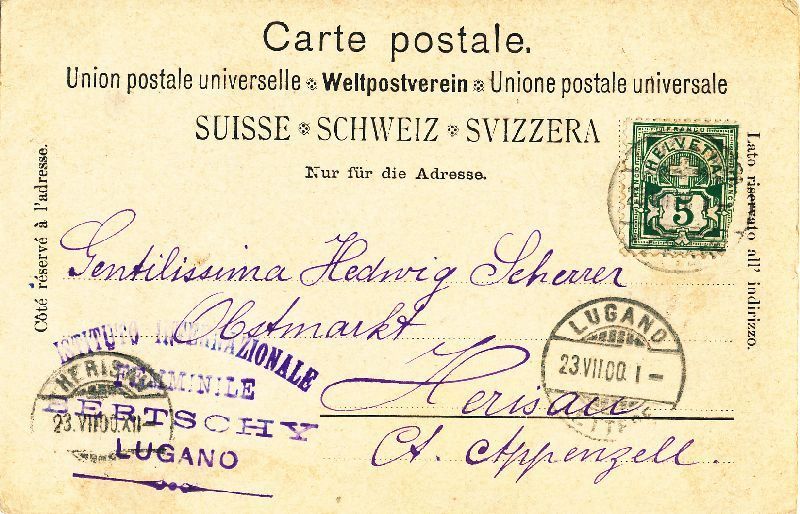 Ansichtskarten: Lugano - Ricordo di ... + 1900 – Gebraucht aus Emmenbrücke von teestube 1