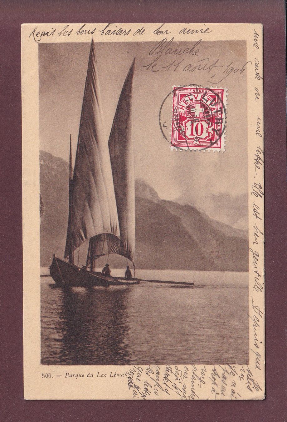 Cartes postales: Barque du LEMAN - 1906 – D'occasion à Pully par nicecards