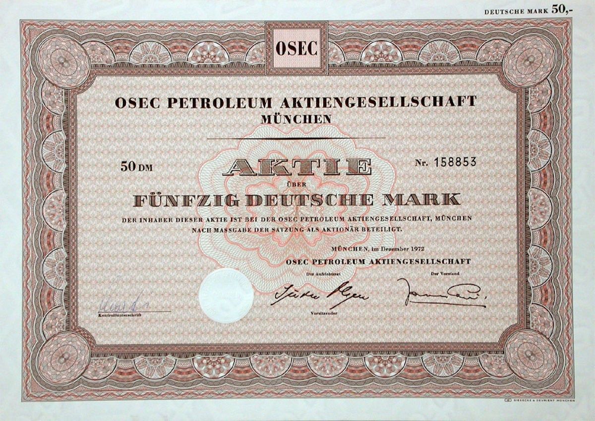 Documents: OSEC Petroleum AG München - 1972 – D'occasion à Solothurn par Sgasche