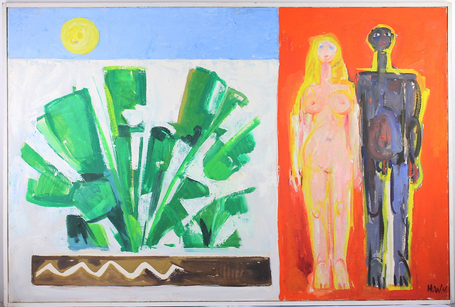 Dipinti: Ölbild "Adam + Eva" von Hans Weidmann – Usato da Reinach BL venduto da bk_brockireinach