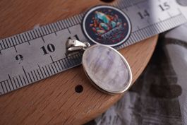Mondstein   925 Silber  oval 20mm     Anhänger  "TOPSTONE"