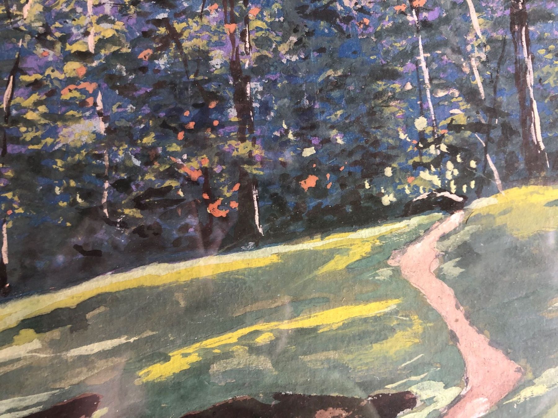 Dipinti: Gouache, Aquarell " Flusslandschaft", sign. J. Roulet 1928 – Usato da Bern venduto da vintageartbern66 1