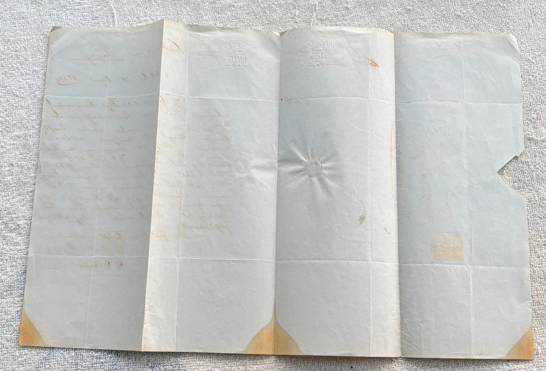Documenti: ANTIKES DOKUMENT 1866 KUHN BIENNE – Usato da Ostermundigen venduto da crazy-horse-1840 8