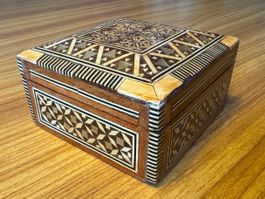 Schmuckkästchen Holzkästchen Box Vintage Perlmutt 60er 60s