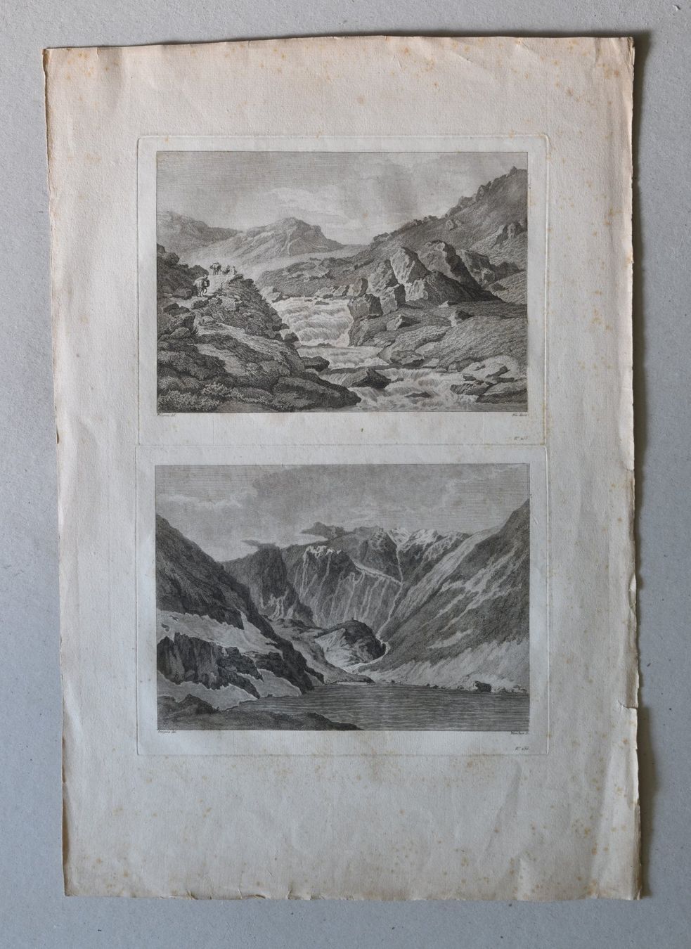 Incisioni: Kupferstich Gotthardpass Schweiz, Pérignon, um 1780 – Usato da Zürich venduto da artsandstuff