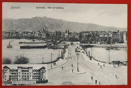 Zürich - Quaibrücke, Blick auf Uetliberg