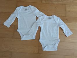 2er-Set Baby Langarm-Bodys Weiss (NEU) – Gr. 50/56
