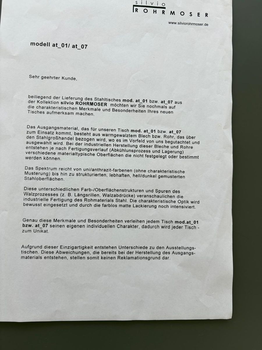 Tavoli: Stahltisch Silvio Rohrmoser – Usato da Horgen venduto da Epinas 1
