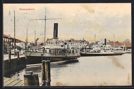 AK Romanshorn, Dampfer im Hafen, 1911