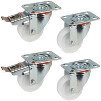 Schwerlastrolle Set 4-teilig, 80mm Ø, Polypropylen
