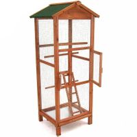 56611 - Vogelvoliere Vogelkäfig Holz 168cm
