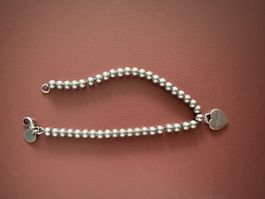 Tiffany & Co. Silber Armband mit Herz-Anhänger, zeitlos