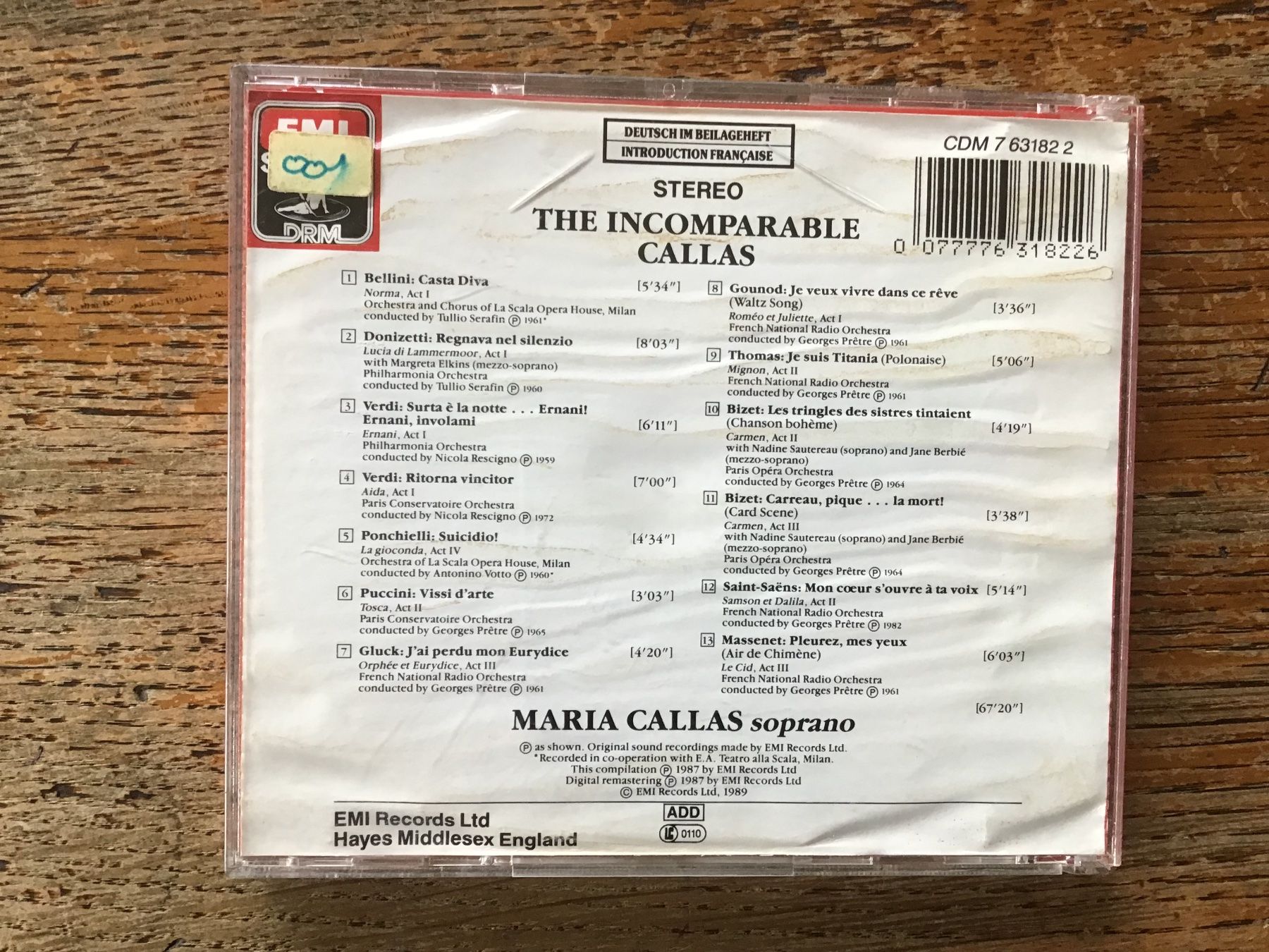 CD: CD The Incomparable Callas – Usato da Fully venduto da Ruby97 2