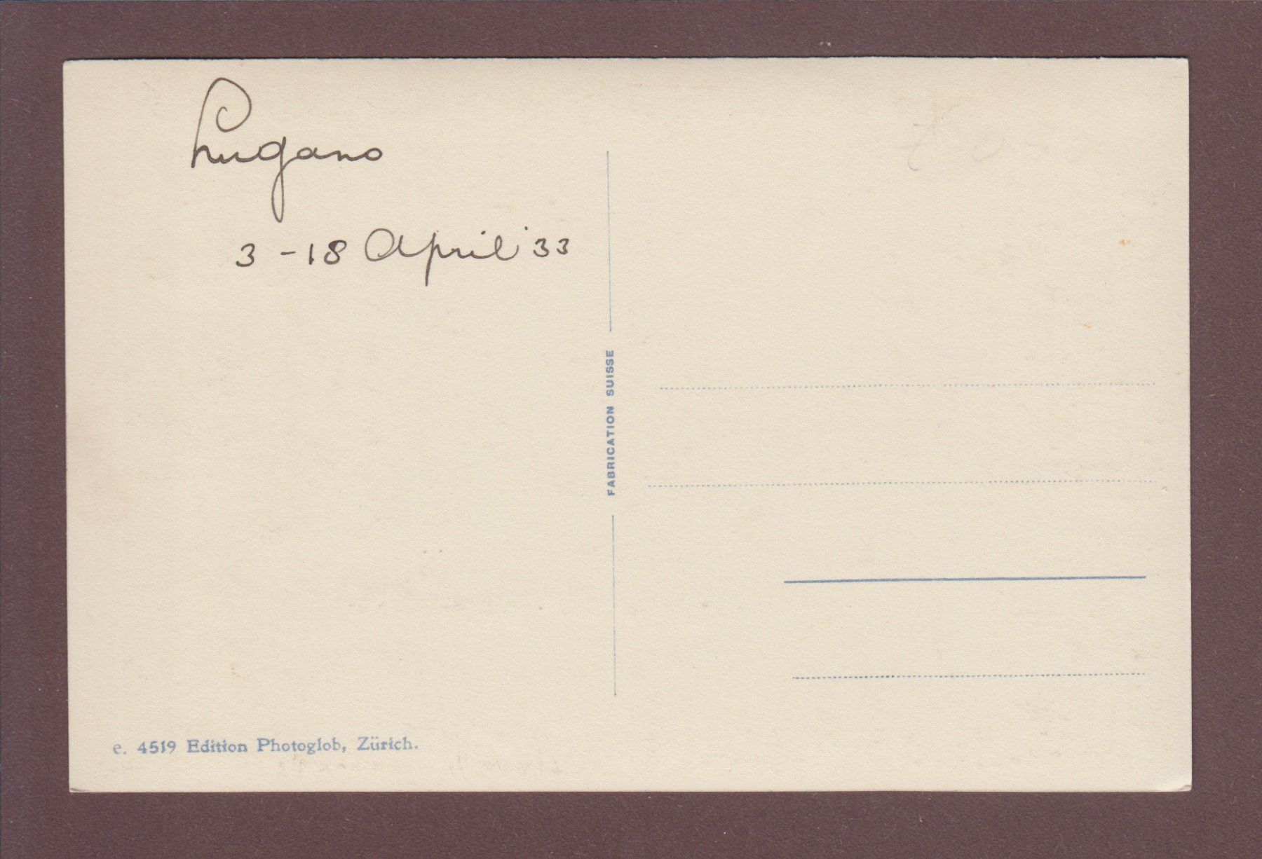 Cartoline postali: Lago di Lugano - ORIA - Barca – Usato da Pully venduto da nicecards 1