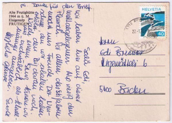 Cartoline postali: Elsigenalp - Alte Frutig Hütte – Usato da Binningen venduto da Mountainrider 1
