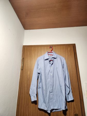 Chemise homme Lacoste bleue en coton M/L