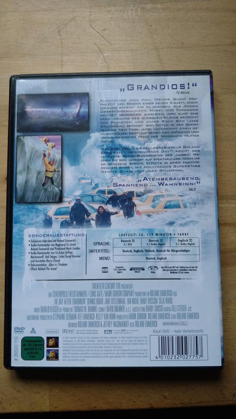 Tutti i DVDs: DVD The Day after Tomorrow – Usato da Gelterkinden venduto da martinom 1