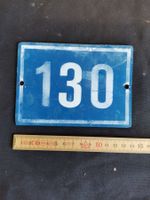Hausnummer 130 blau Metall Gebraucht, Hausnummer Schild