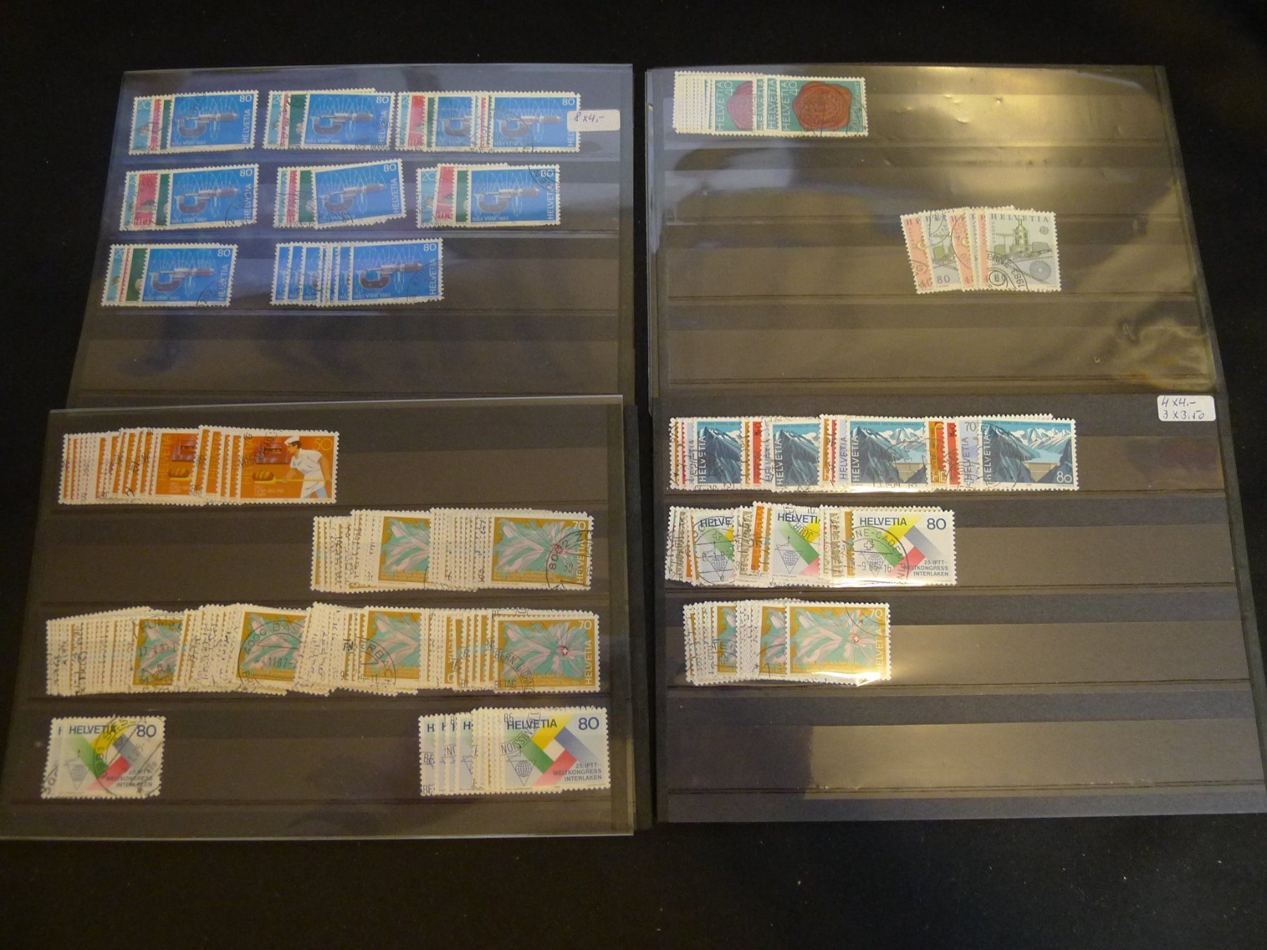 Alle Briefmarken: Schweizer Briefmarken Dubletten auf Steckkarten 1982-1985 – Gebraucht aus Dagmersellen von q1w2e3r4 1